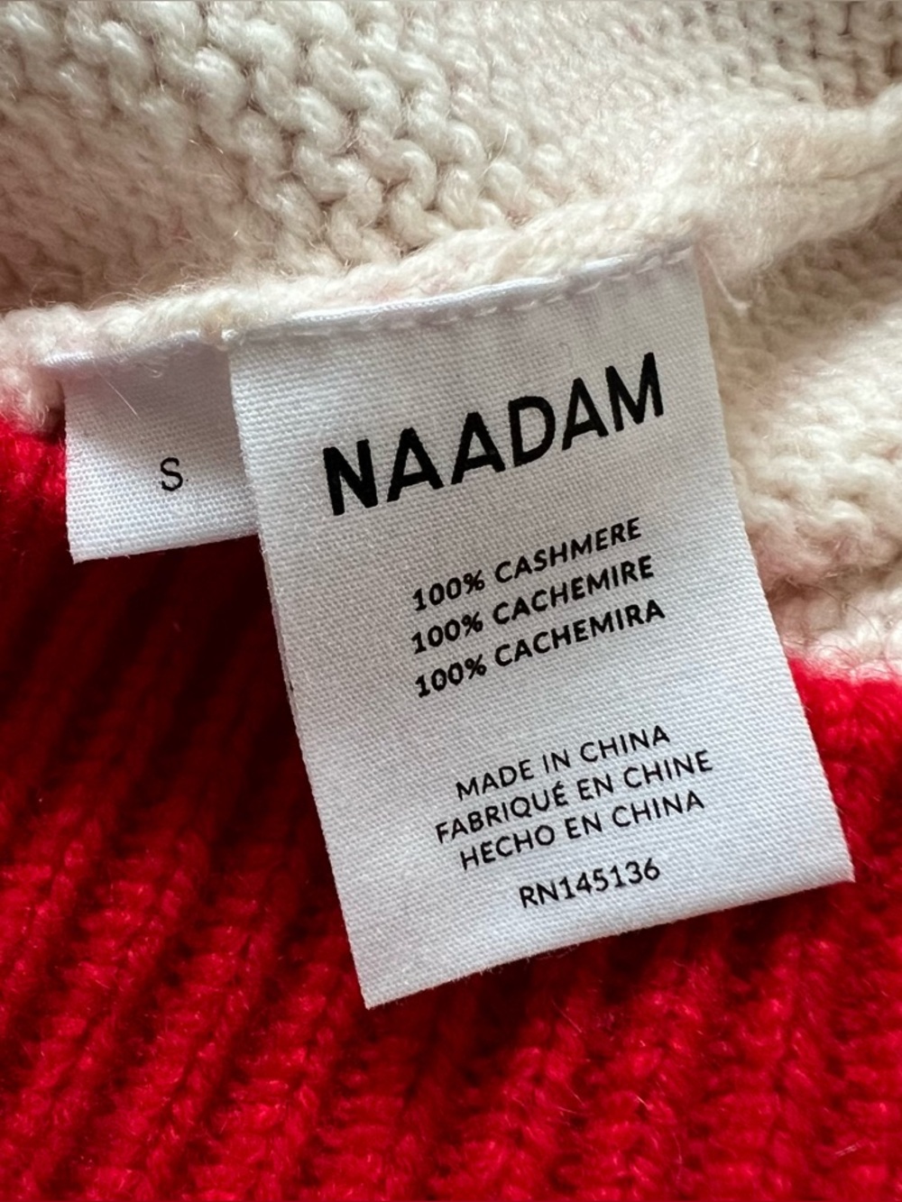 NAADAM Red and Cream 'APRÈS' Crewneck Sweater - Picture 15 of 16